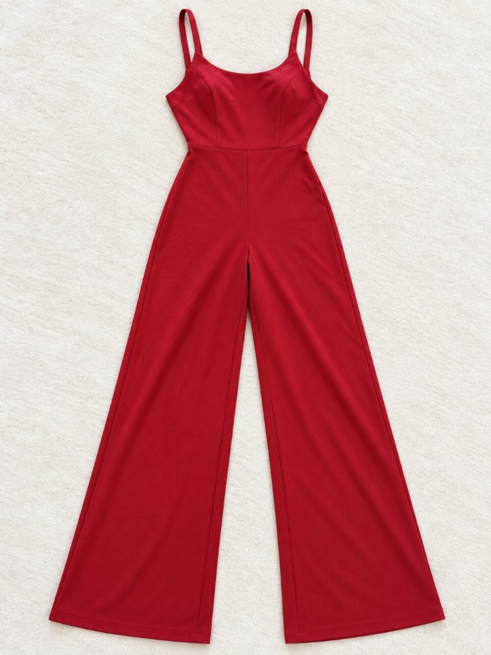Red Open-back Jumpsuit